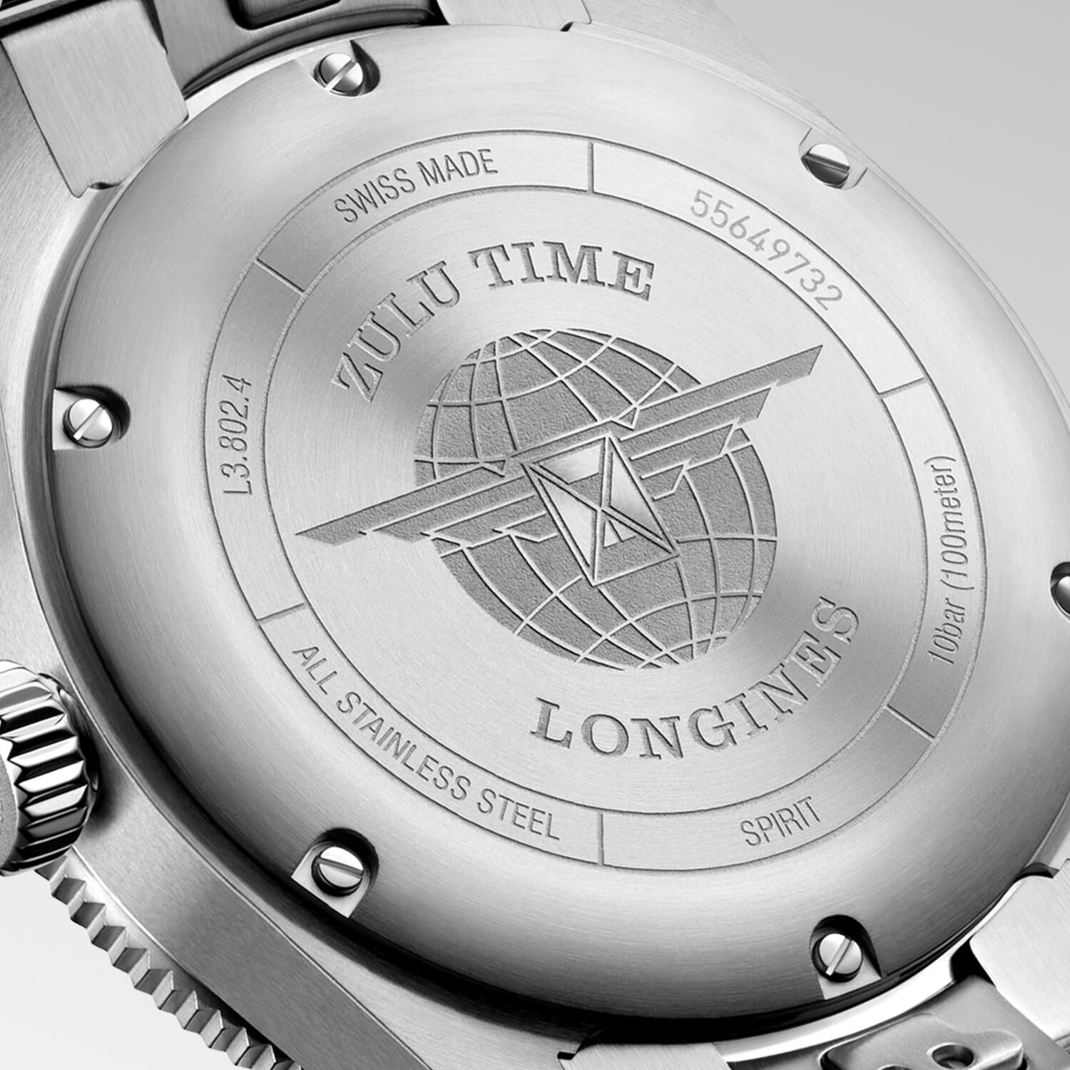 Longines Spirit Zulu Time Automatic GMT 39 mm Stainless Steel 